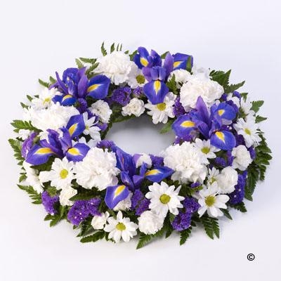 florist choice Blue and White wreath